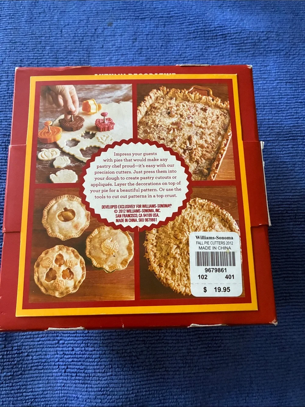 Williams Sonoma Autumn Decorative Piecrust Cutters - Red and Brown Accents